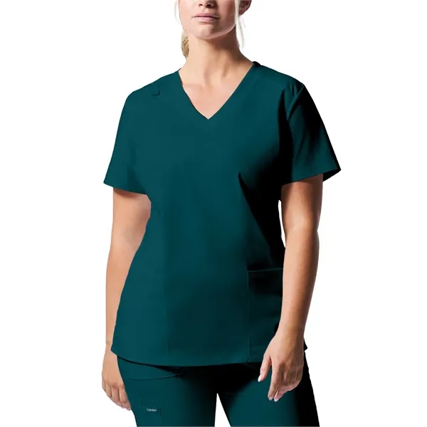 Landau ProFlex Women's Rib Knit V-Neck Top... from ASI 86018 Scrub Authority / Uniform Stores
