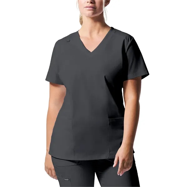 Landau ProFlex Women's Rib Knit V-Neck Top... from ASI 86018 Scrub Authority / Uniform Stores