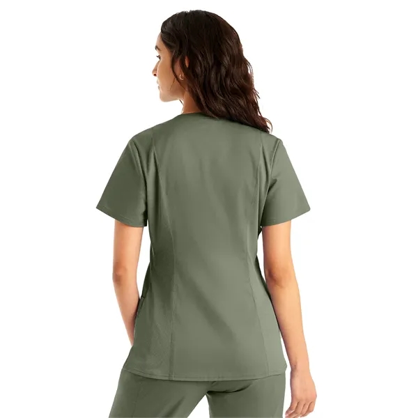 Landau ProFlex Women's Rib Knit V-Neck Top... from ASI 86018 Scrub Authority / Uniform Stores