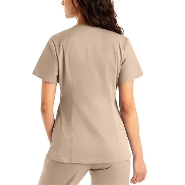 Landau ProFlex Women's Rib Knit V-Neck Top... from ASI 86018 Scrub Authority / Uniform Stores