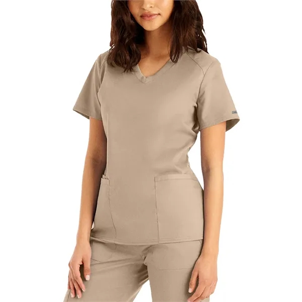 Landau ProFlex Women's Rib Knit V-Neck Top... from ASI 86018 Scrub Authority / Uniform Stores