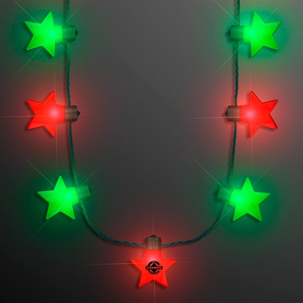 Christmas Stars Light Up String Necklace; Blank and Imprint Pricing... from ASI 34194 ALightPromos / Alight Promotional Products