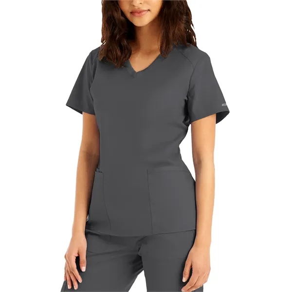 Landau ProFlex Women's Rib Knit V-Neck Top... from ASI 86018 Scrub Authority / Uniform Stores