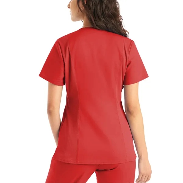 Landau ProFlex Women's Rib Knit V-Neck Top... from ASI 86018 Scrub Authority / Uniform Stores