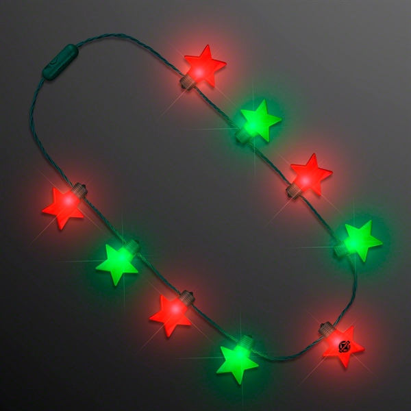 Christmas Stars Light Up String Necklace; Blank and Imprint Pricing... from ASI 34194 ALightPromos / Alight Promotional Products