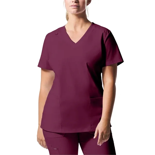 Landau ProFlex Women's Rib Knit V-Neck Top... from ASI 86018 Scrub Authority / Uniform Stores