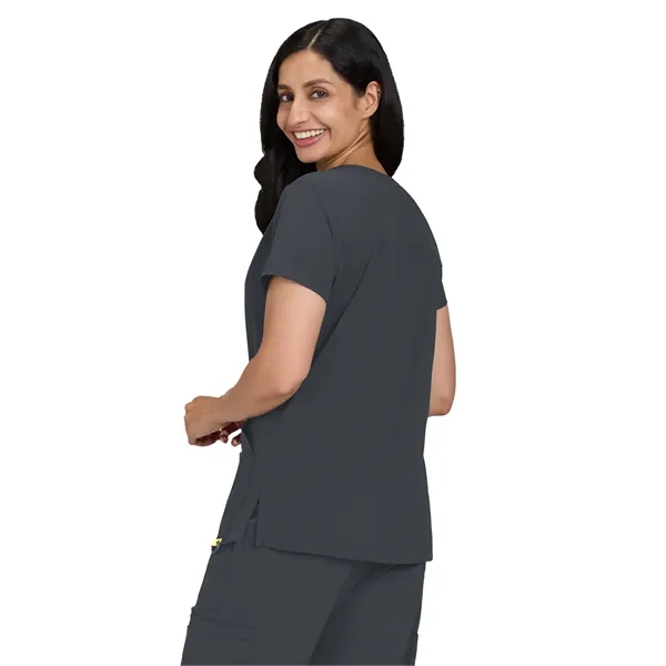 koi - Solis - Women's Ribbed V-Neck 4-Pocket Sari Scrub Top... from ASI 86018 Scrub Authority / Uniform Stores