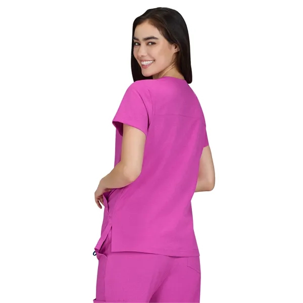 koi - Solis - Women's Ribbed V-Neck 4-Pocket Sari Scrub Top... from ASI 86018 Scrub Authority / Uniform Stores