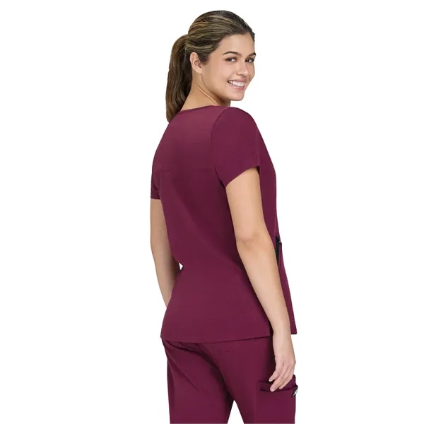 koi - Solis - Women's Ribbed V-Neck 4-Pocket Sari Scrub Top... from ASI 86018 Scrub Authority / Uniform Stores
