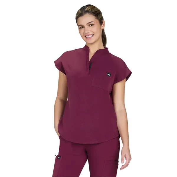 koi - Solis - Women's Zipper Neck Combo Chest Pocket Catr...... from ASI 86018 Scrub Authority / Uniform Stores