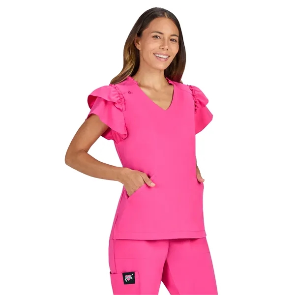 koi - Betsey Johnson - Women's 2-Pocket Ruffle Sleeve and...... from ASI 86018 Scrub Authority / Uniform Stores