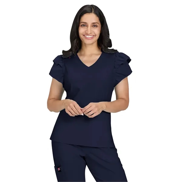 koi - Betsey Johnson - Women's 2-Pocket Ruffle Sleeve and...... from ASI 86018 Scrub Authority / Uniform Stores