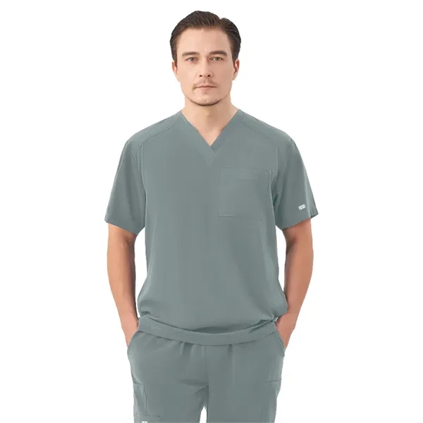 Parkley Quantum - Men's Three-Pocket RYDER V-Neck Scrub Top... from ASI 86018 Scrub Authority