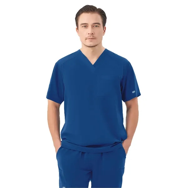 Parkley Quantum - Men's Three-Pocket RYDER V-Neck Scrub Top... from ASI 86018 Scrub Authority