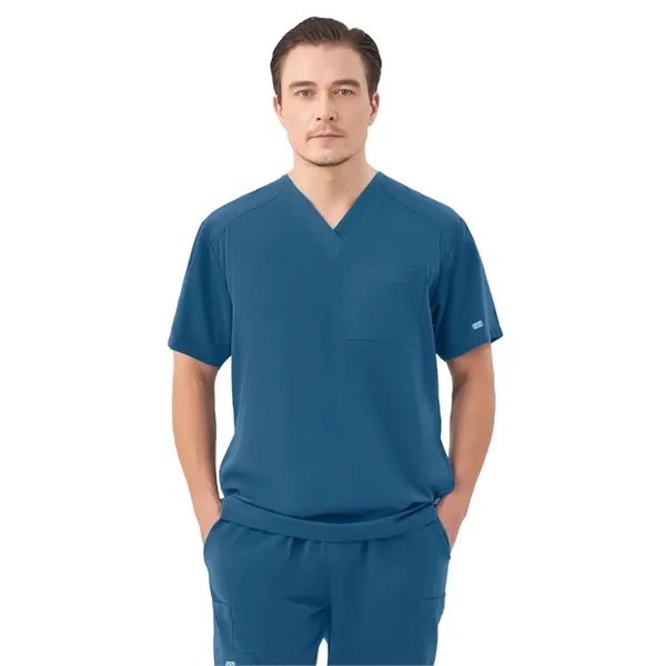 Parkley Quantum - Men's Three-Pocket RYDER V-Neck Scrub Top... from ASI 86018 Scrub Authority