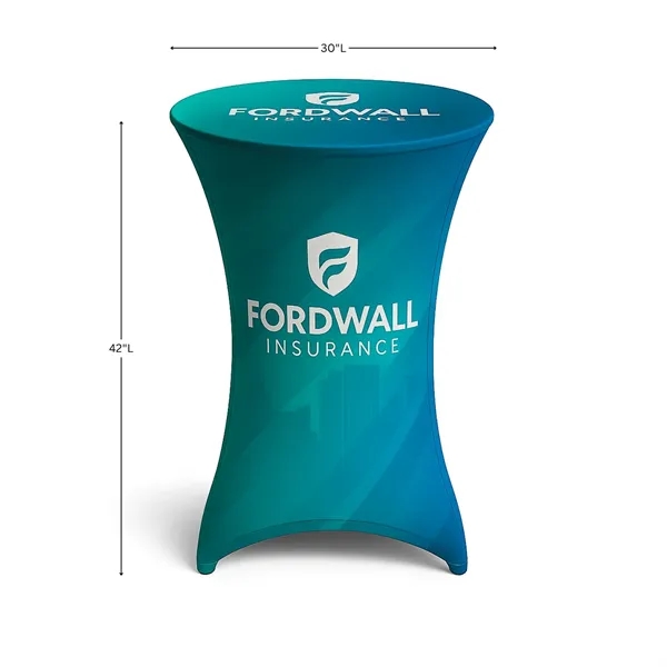 Full-color round stretch cover with reinforced foot pockets and double-hem finish.... from ASI 94105 Visual Textile Resource