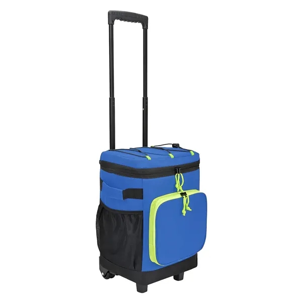 Rolling cooler with telescopic handle, leak proof liner and zippered front... from ASI 34046 Allcasion Travelware Co