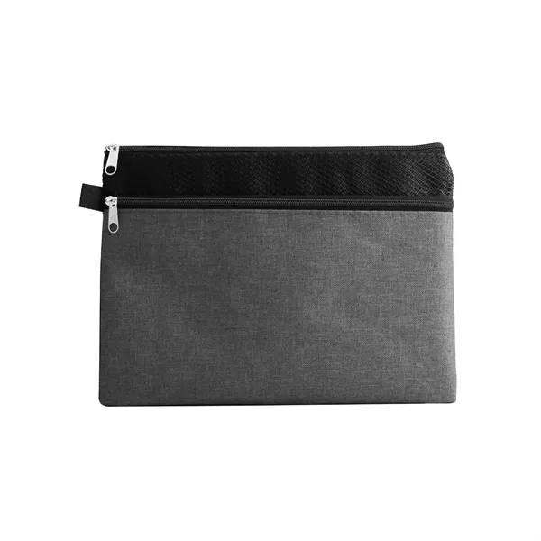 Dual zipper compartment pen loop pouch plus 1 color silkscreen imprint... from ASI 37218 Athena Promo (tm)