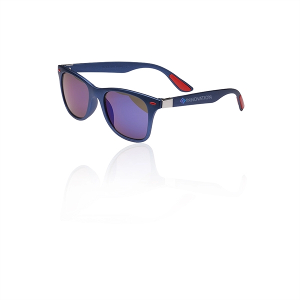Adult-sized sunglasses with UV400 protection, metal accents, and matte finish on... from ASI 39552 BEL Promo