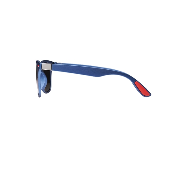 Adult-sized sunglasses with UV400 protection, metal accents, and matte finish on... from ASI 39552 BEL Promo