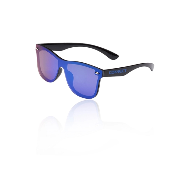 Conjoined adult-size sunglasses with UV400 lenses and silver accents on frame... from ASI 39552 BEL Promo