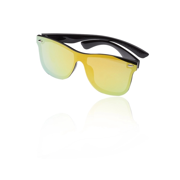 Conjoined adult-size sunglasses with UV400 lenses and silver accents on frame... from ASI 39552 BEL Promo