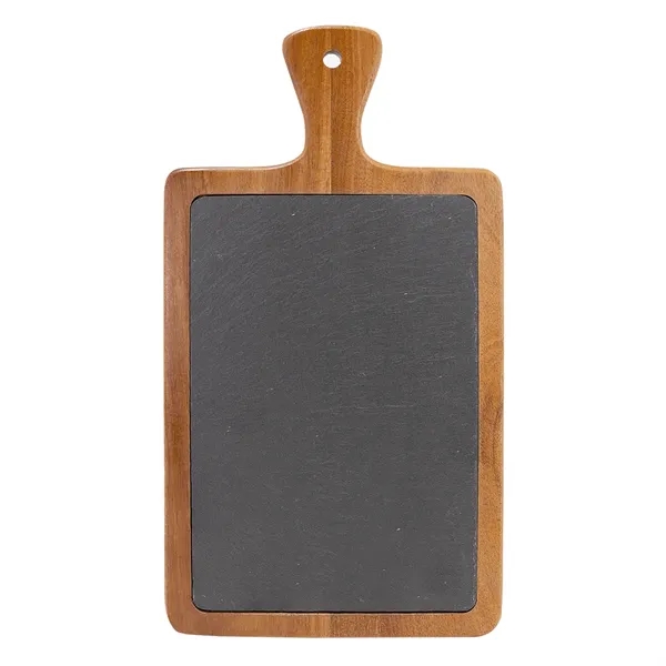 13 1/4" x 7" x 1/2" Acacia wood and slate rectangular... from ASI 74601 Calico