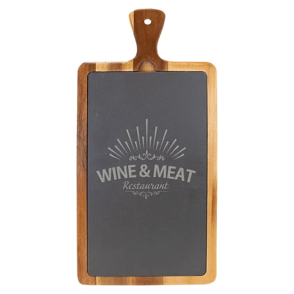 16" x 7 3/4" x 1/2" paddle-shaped Acacia wood and slate... from ASI 74601 Calico