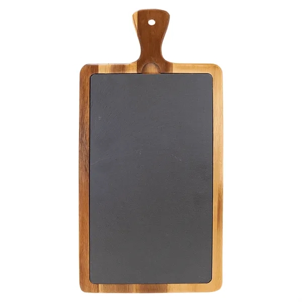 16" x 7 3/4" x 1/2" paddle-shaped Acacia wood and slate... from ASI 74601 Calico