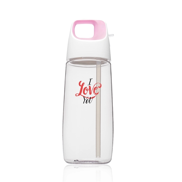 27 oz. plastic water bottle with straw and assorted colored screw-on... from ASI 39552 BEL Promo