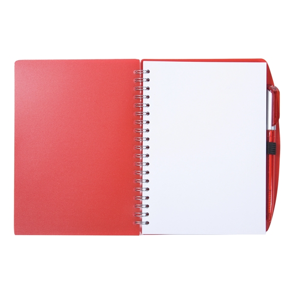 5 3/4" x 7" spiral-bound 60-page unlined notebook with translucent cover... from ASI 63549 Jornik Manufacturing Corp / Jornik
