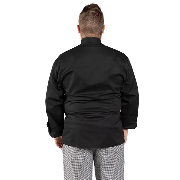 Uncommon Threads Unisex Classic Knot Chef Coat - Black... from ASI 86018 Scrub Authority / Uniform Stores