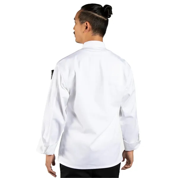 Uncommon Threads Unisex Classic Knot Chef Coat - Black... from ASI 86018 Scrub Authority / Uniform Stores