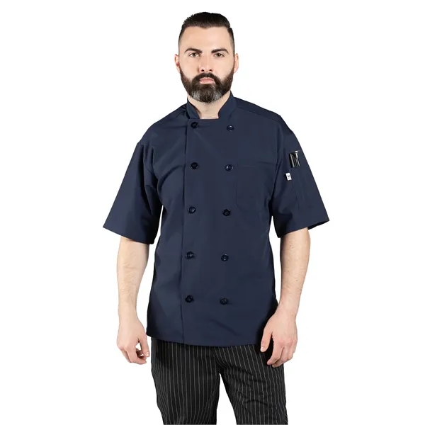 Uncommon Threads Unisex Delray Pro Vent Chef Coat - Black... from ASI 86018 Scrub Authority / Uniform Stores