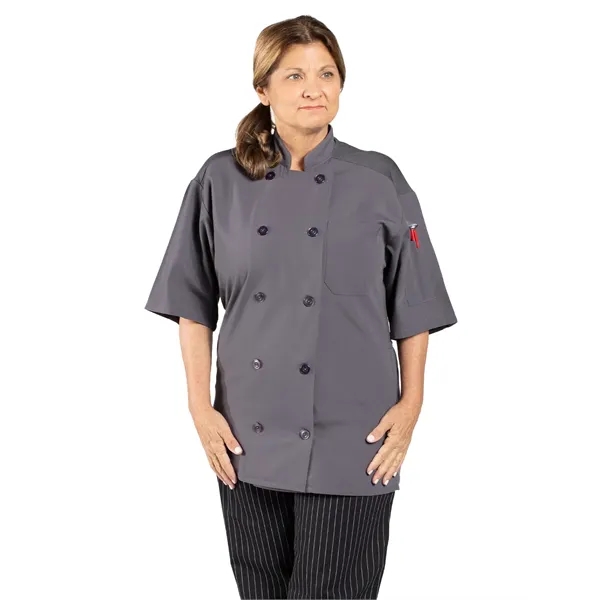 Uncommon Threads Unisex Delray Pro Vent Chef Coat - Black... from ASI 86018 Scrub Authority / Uniform Stores