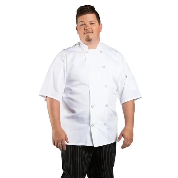 Uncommon Threads Unisex Delray Pro Vent Chef Coat - Black... from ASI 86018 Scrub Authority / Uniform Stores