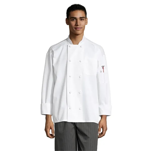 Uncommon Threads Unisex Classic Knot Pro Vent Chef Coat - Black... from ASI 86018 Scrub Authority / Uniform Stores