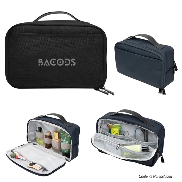 Cutter & Buck® travel pouch with leather top carry handle, two... from ASI 61125 Hit Promotional Products / Hit®