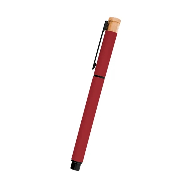 Recycled aluminum gel pen with removable cap and bamboo accent.... from ASI 61125 Hit Promotional Products / Hit®