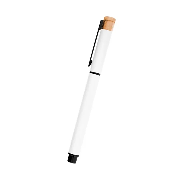 Recycled aluminum gel pen with removable cap and bamboo accent.... from ASI 61125 Hit Promotional Products / Hit®