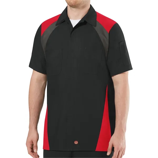 Red Kap Men's Short Sleeve Tri-Color Shop Shirt... from ASI 86018 Scrub Authority