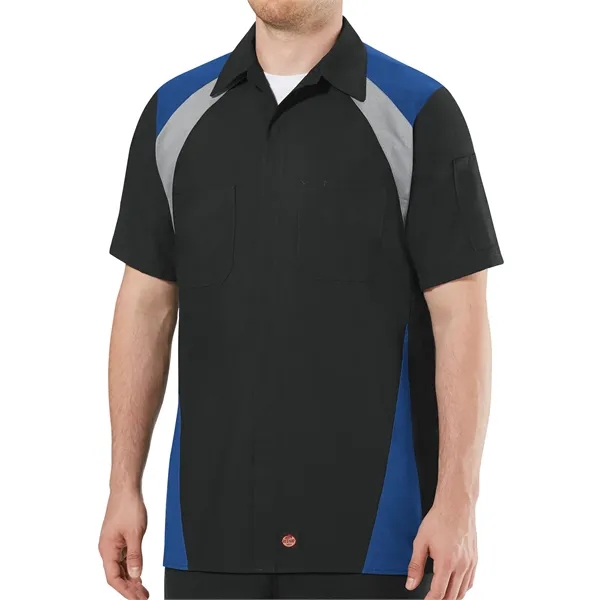 Red Kap Men's Short Sleeve Tri-Color Shop Shirt... from ASI 86018 Scrub Authority