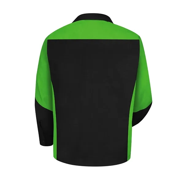 Red Kap Men's Long Sleeve Two-Tone Crew Shirt... from ASI 86018 Scrub Authority / Uniform Stores