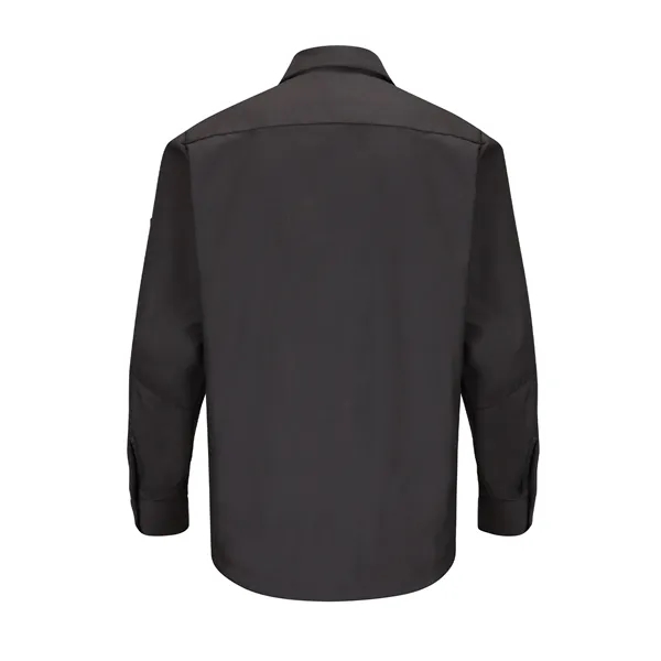 Red Kap Men's Long Sleeve Two-Tone Crew Shirt... from ASI 86018 Scrub Authority / Uniform Stores