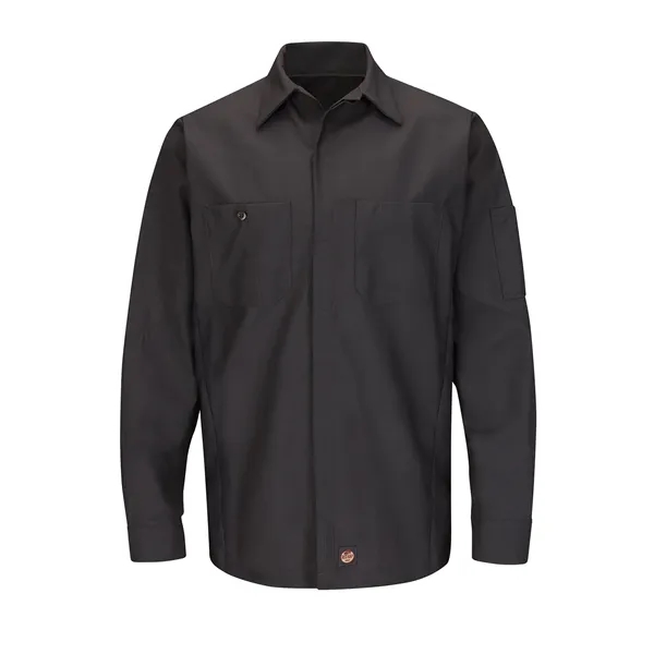 Red Kap Men's Long Sleeve Two-Tone Crew Shirt... from ASI 86018 Scrub Authority / Uniform Stores