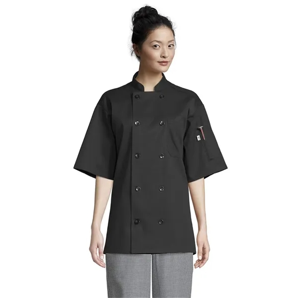 Uncommon Threads Unisex South Beach Chef Coat - Black.... from ASI 86018 Scrub Authority / Uniform Stores