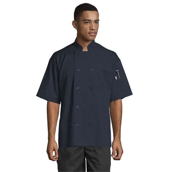 Uncommon Threads Unisex South Beach Chef Coat - Black.... from ASI 86018 Scrub Authority / Uniform Stores