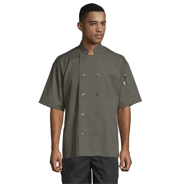 Uncommon Threads Unisex South Beach Chef Coat - Black.... from ASI 86018 Scrub Authority / Uniform Stores