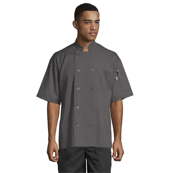 Uncommon Threads Unisex South Beach Chef Coat - Black.... from ASI 86018 Scrub Authority / Uniform Stores