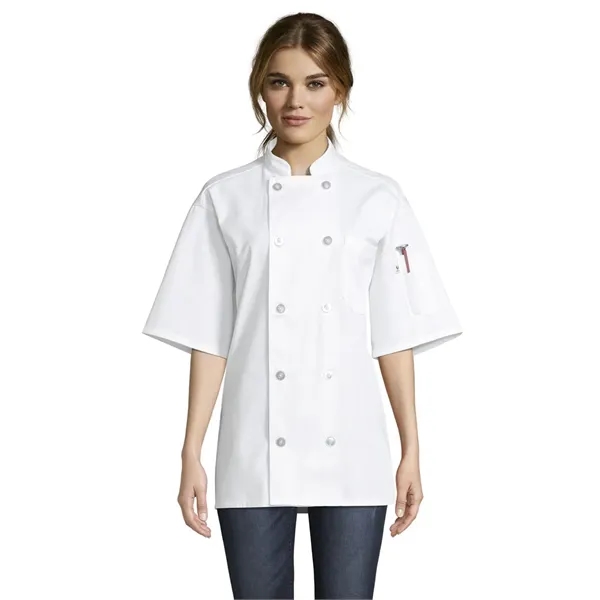 Uncommon Threads Unisex South Beach Chef Coat - Black.... from ASI 86018 Scrub Authority / Uniform Stores